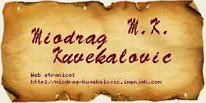 Miodrag Kuvekalović vizit kartica
